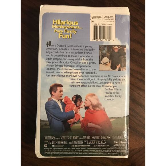 Monkeys, Go Home VHS Disney New Factory Sealed - Picture 2 of 3